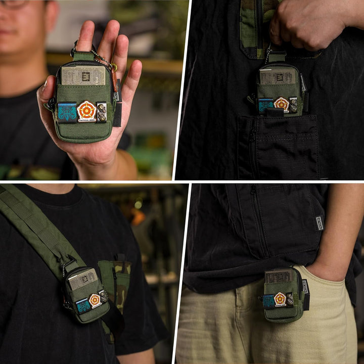 TACTICAL GEEK Storage A6 Mini EDC Organizer - 2-Taschen Premium 500D Cordura Nylon Tasche Für AirPod