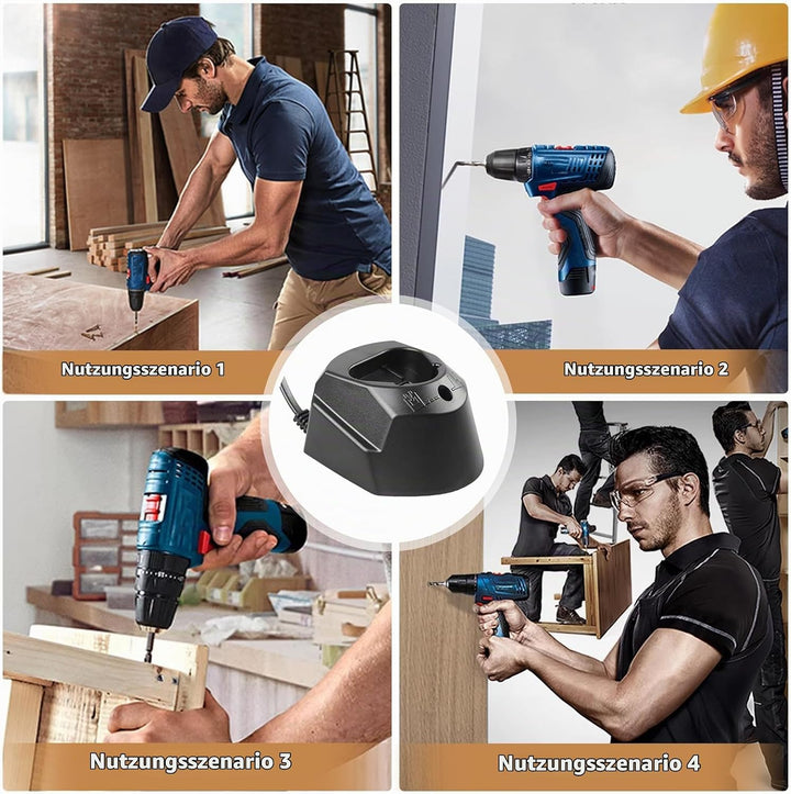 Ladegerät für Bosch 10.8V-12V AL1115CV Akku Schnellladegerät, Li-ion 12 Volt Ladegerät für BAT411, B