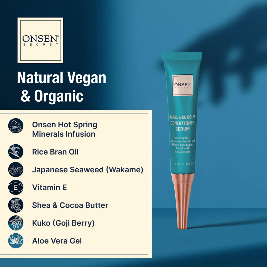 Onsen Secret - Behandlung für beschädigte Nägel - Natürliche Nagelpflege &amp; Nagelhautreparatur - Sich