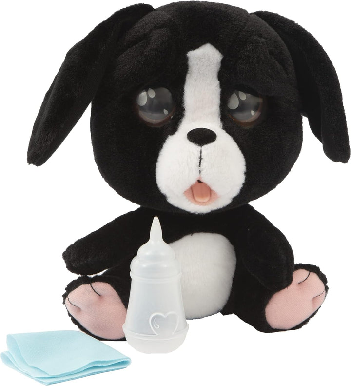 Giochi Preziosi Cry Pets Plüschtier mit Funktionen, Schwarz Plüschhund mit Funktionen, Plüschhund mi