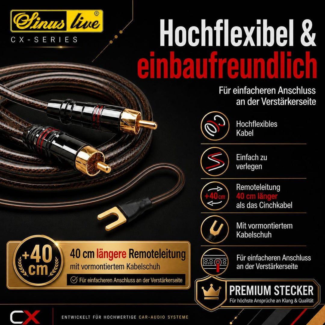 Sinuslive KS-16 5m Car-HiFi Batteriekabel Set 16mm², 16mm²
