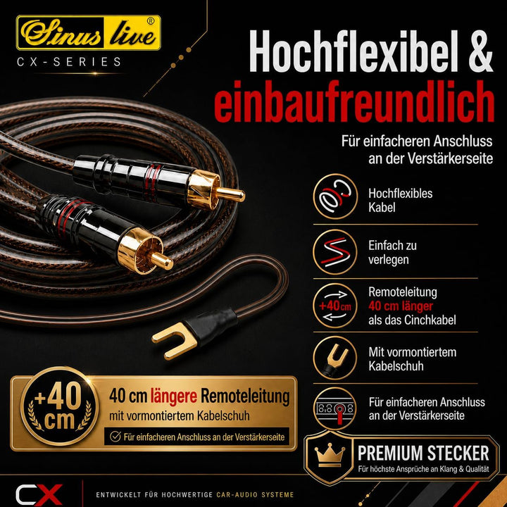 Sinuslive KS-16 5m Car-HiFi Batteriekabel Set 16mm², 16mm²