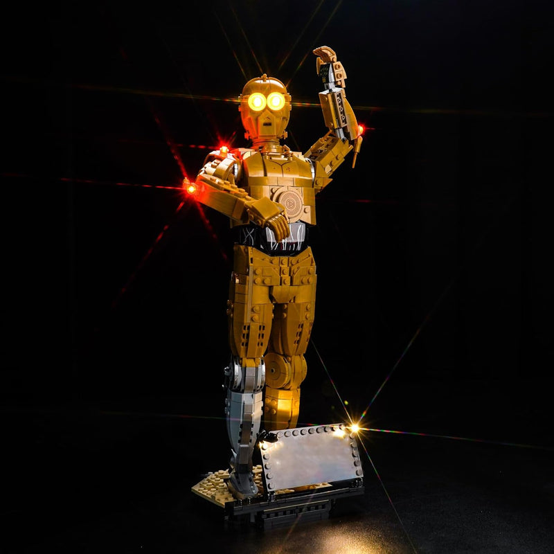 LocoLee Licht Kompatibel mit Lego Star Wars 75398 C-3PO Optische Version,Nur Lichter Set - Kein Mode