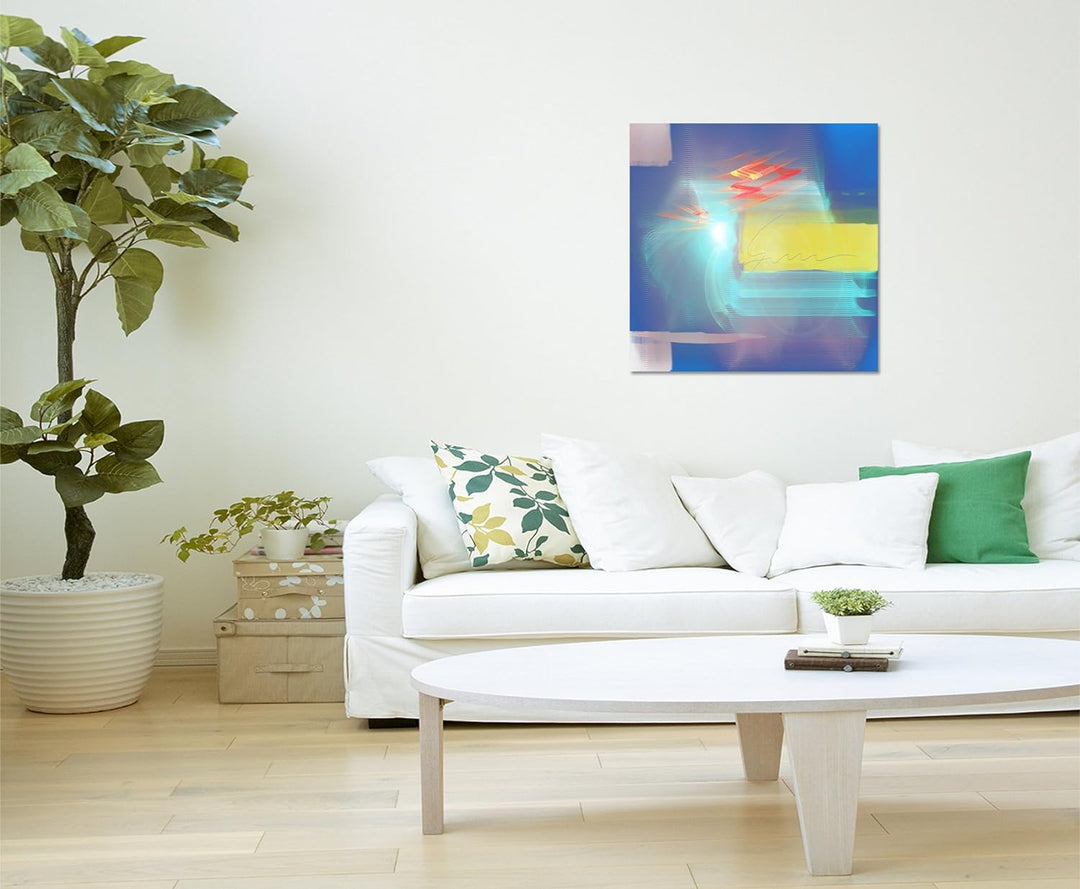 Paul Sinus Art Modernes Wandbild Abstrakt012_60x60cm Abstrakte Kunst Kunstdruck auf Leinwand Zeitlos
