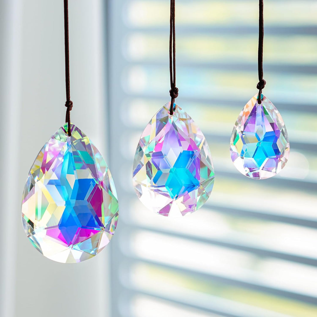 H&D HYALINE & DORA 3 Stück 50/63/76 mm Kristallprismen Kronleuchter Bunte Bauhinia Ornament Anhänger