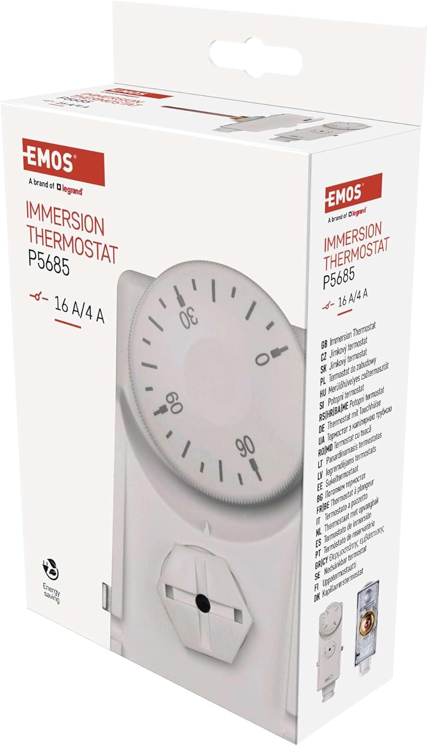 EMOS - mechanischer Thermostat mit Tauchhülse - manuell, kabelgebunden - Heiz- und Kühlsysteme - Tem