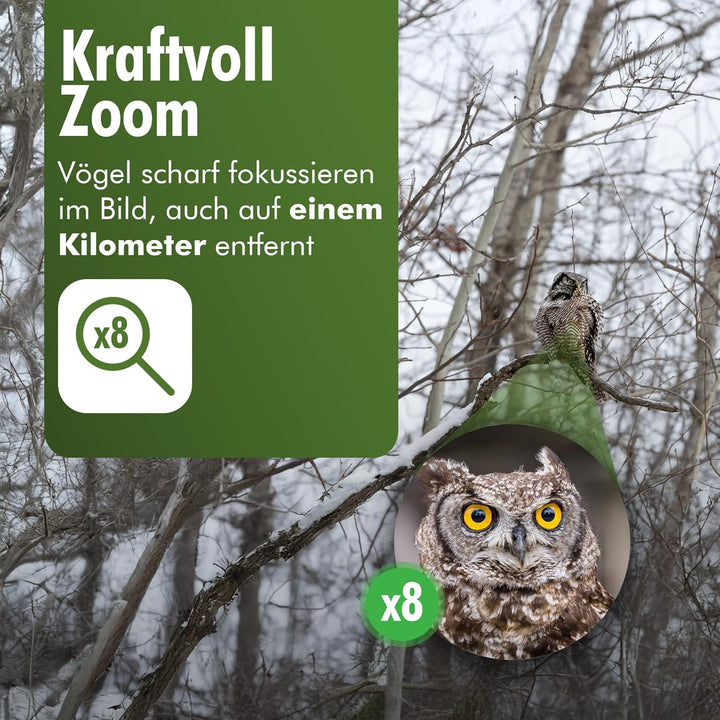 Fernglas 8x21 FMC - Feldstecher für Brillenträger, Erwachsene und Kinder, BAK4 Prisma Wasserdicht, F
