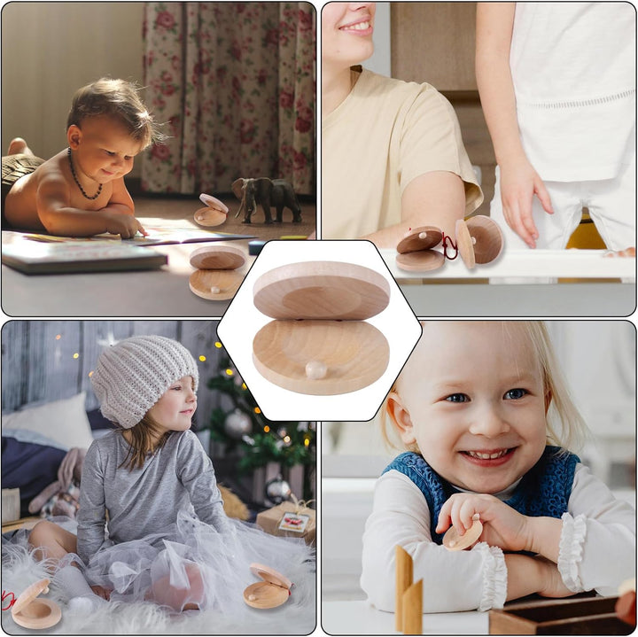 10 Stk Holzkastagnetten, 5,5cm Hölzerne Fingerkastagnetten Handklöppel Finger Percussion Rhythmusins