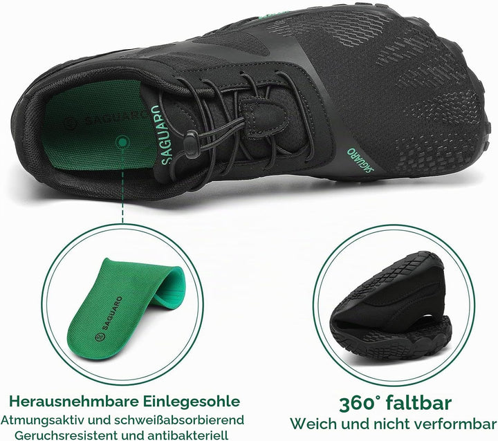 SAGUARO Herren Damen Barfussschuhe - Atmungsaktiv rutschfest Barfussschuhe - mit Breite Zehenbox und