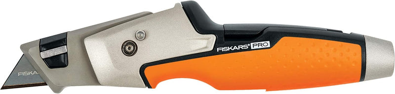 Fiskars Universal-Malermesser, Länge 19,1 cm, Rostfreier Stahl/Kunststoff, Schwarz/Orange, CarbonMax