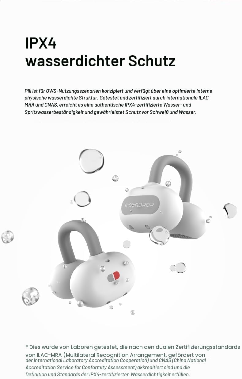 Moondrop Pill Open Ear Kopfhörer Bluetooth 6.0 OWS Hängende Ohrhörer IPX4 Open Ear Clip Wireless Ear