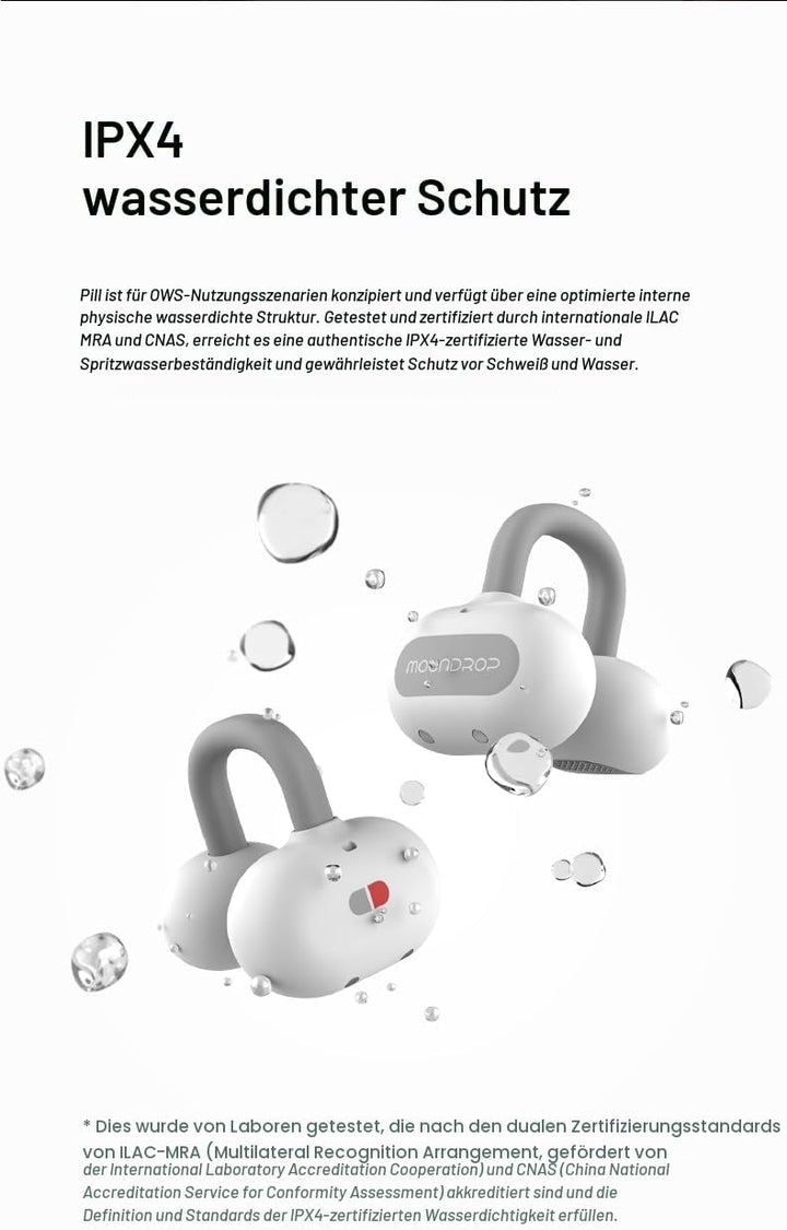 Moondrop Pill Open Ear Kopfhörer Bluetooth 6.0 OWS Hängende Ohrhörer IPX4 Open Ear Clip Wireless Ear