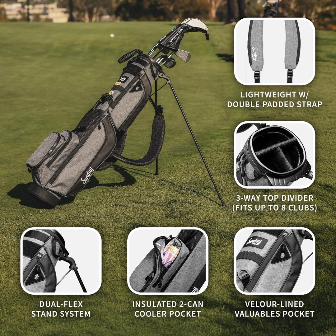 Sunday Golf Loma XL Tasche – Leichte Tasche mit Gurt und Ständer – Einfach zu tragende Pitch n Putt