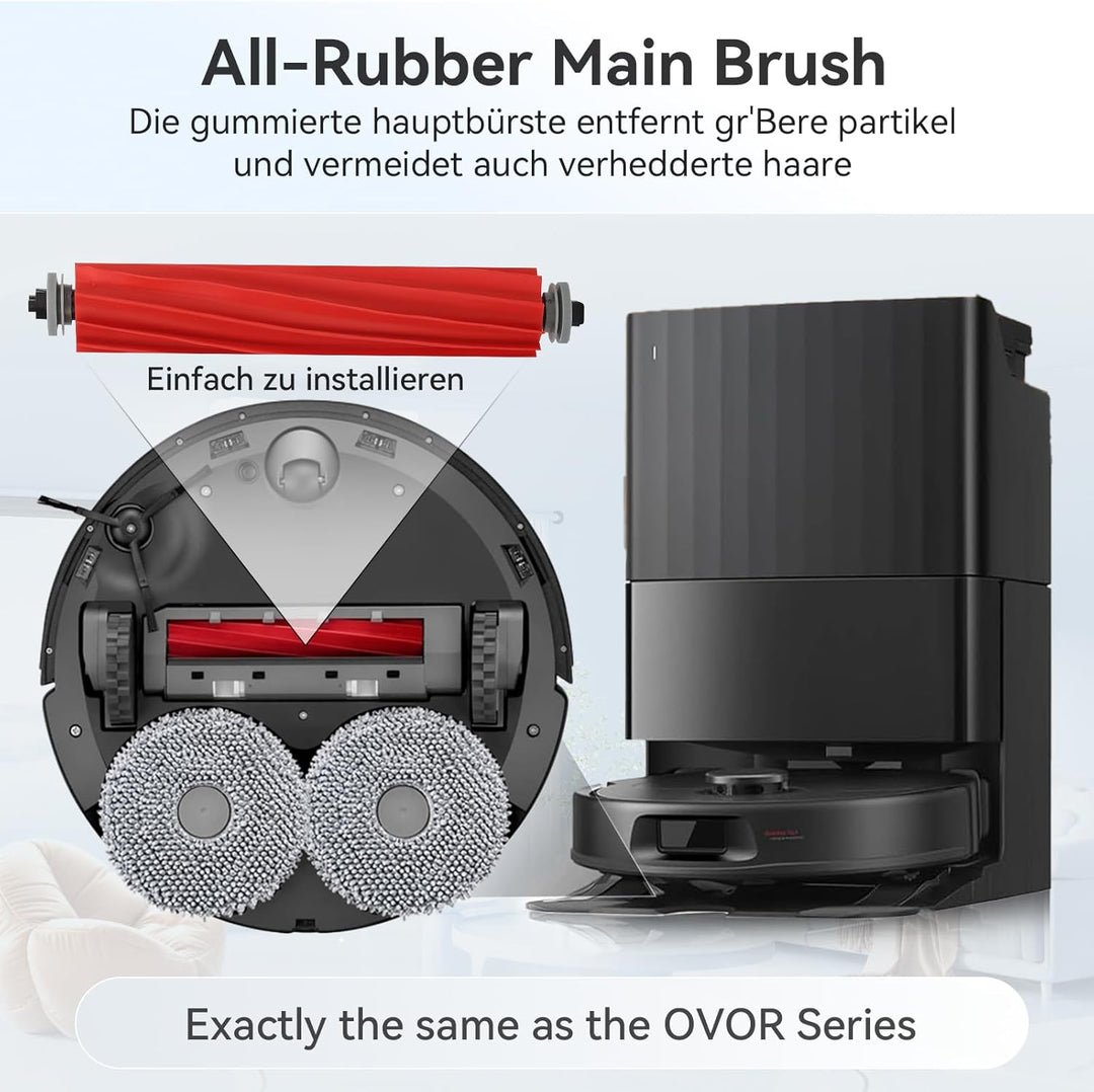 Zubehör Ersatz für Roborock QV 35A / QV 35S / QR 598 / QR 798 Saugroboter – 1 Hauptbürste,6 Staubbeu