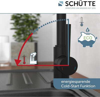 SCHÜTTE 79166 Küchenarmatur Cornwall, 360 Grad schwenkbarer Wasserhahn Küche, Mischbatterie für die