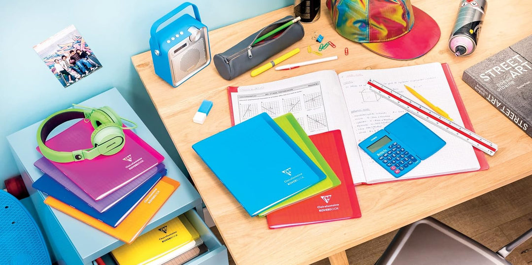 Clairefontaine 981404C - Packung mit 10 Heften Koverbook DIN A4+, 24x32cm, 48 Blatt Französische Lin