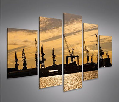 islandburner Bild Bilder auf Leinwand Hafencity V2 Hamburg Hafen MF XXL Poster Leinwandbild Wandbild