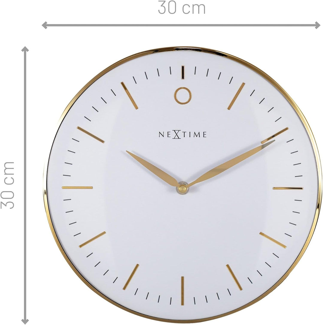 NeXtime Design Wanduhr Silent Weiss 30 cm Glamour Small 3256WI 30cm Weiss, 30cm Weiss