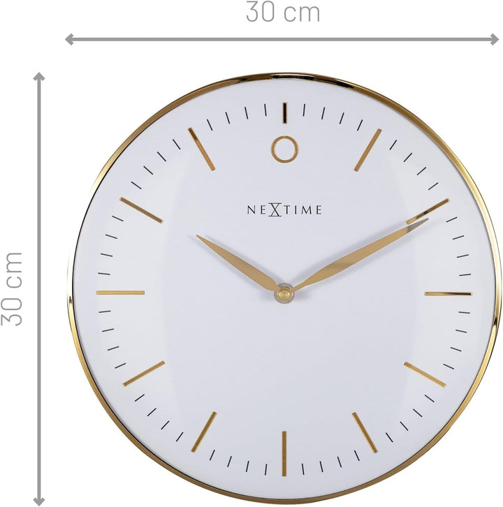 NeXtime Design Wanduhr Silent Weiss 30 cm Glamour Small 3256WI 30cm Weiss, 30cm Weiss