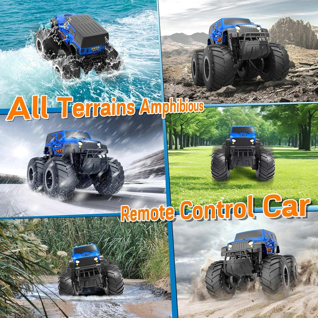 Gindoly 2,4 GHz Ferngesteuertes Spielzeugauto Monstertruck, 4WD 15+ km/h Hobby Offroad RC Auto, Wass