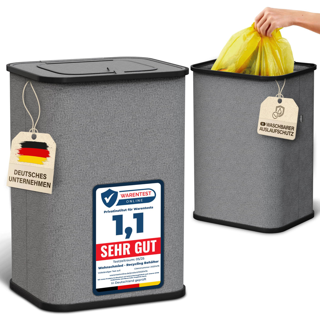 Gelber Sack Ständer | Müllsackständer inkl. waschbarer Auslaufschutz | Gelber Sack Mülleimer | Gelbe