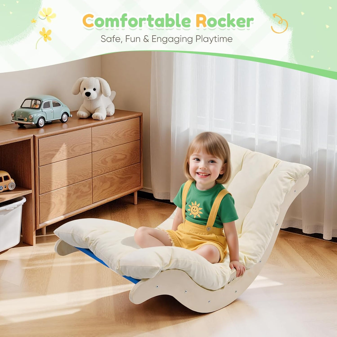klettergerüst Indoor,Holzkletterbogen mit Weichem Kissen,Indoor Klettergerüst für Kinder ab 3 Jahre,