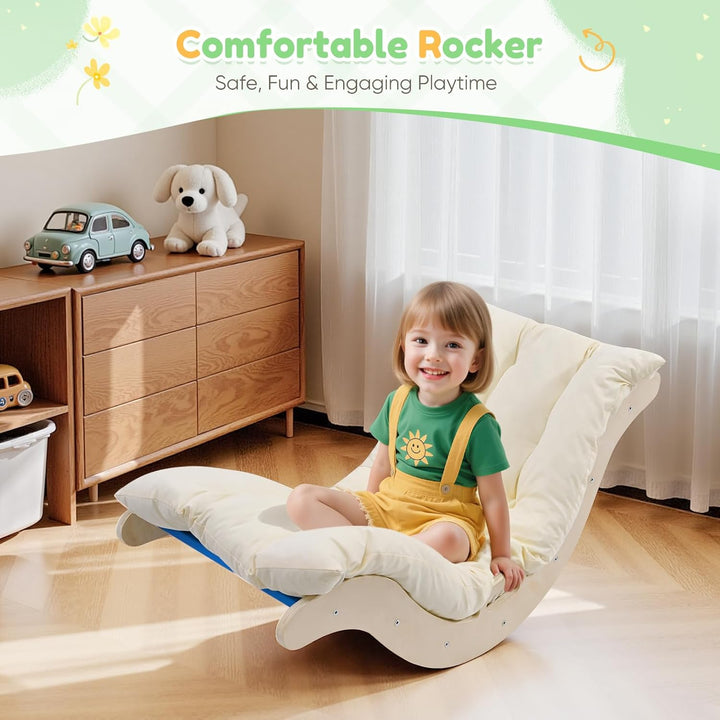 klettergerüst Indoor,Holzkletterbogen mit Weichem Kissen,Indoor Klettergerüst für Kinder ab 3 Jahre,