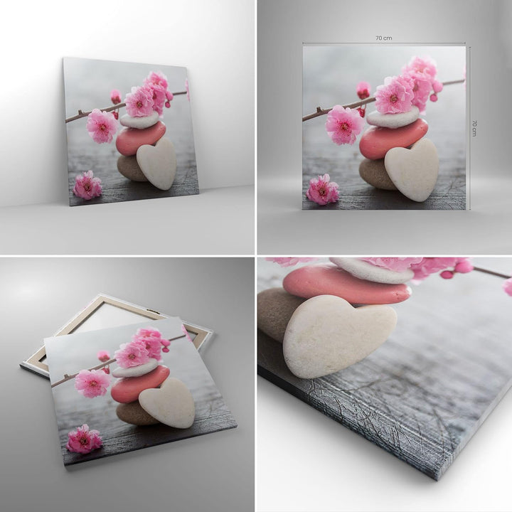 Bilder auf Leinwand 70x70cm Leinwandbild Yoga weiblich Blume Gesundheit Gross Wanddeko Bild Schlafzi