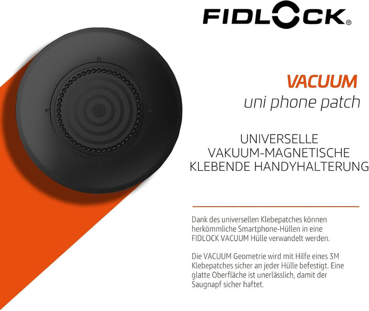 Fidlock Vacuum Uni Phone Patch - Vakuum-magnetischer Klebe-Patch für Smartphone Hüllen Black, Black