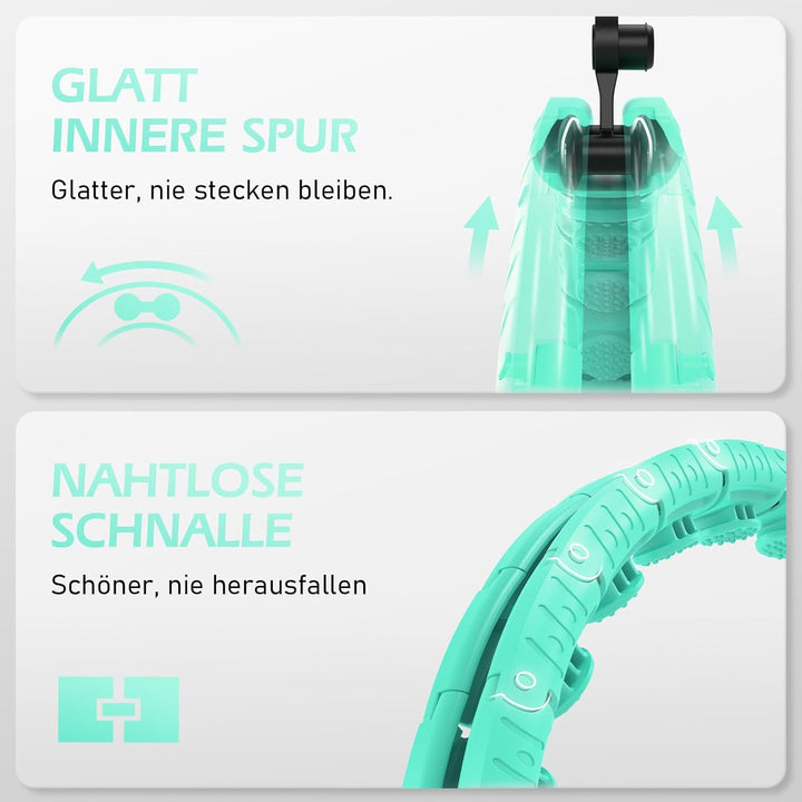 JLoibao Smart Hula Hoop Reifen Erwachsene Zum Abnehmen, 24-Stufiger Infinity Hula-Hoop (77-132cm) Mi