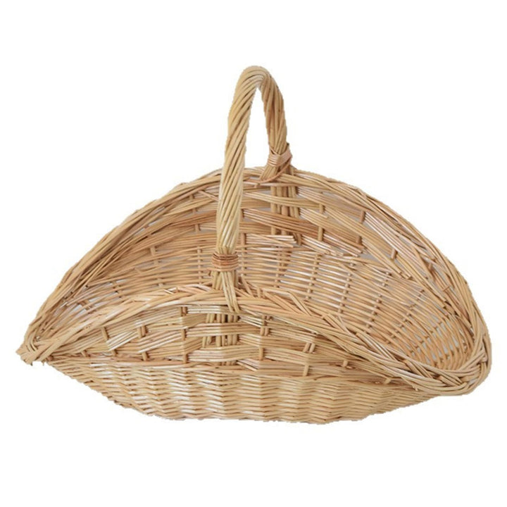 Picknickkorb aus Weide, Weidenkorb mit Griff, grosses muschelförmiges Rattan für Ernte, Picknick und