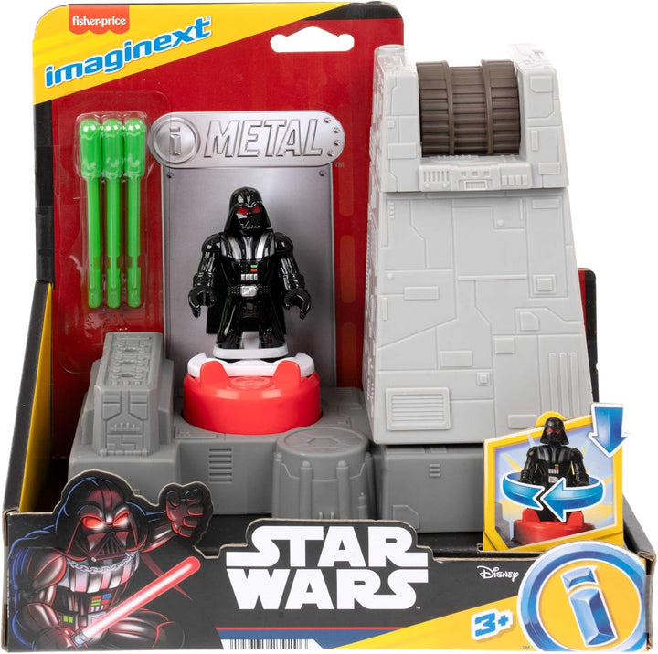 Fisher-Price Imaginext Star Wars-Spielzeuge, Todesstern-Turm, Kanone mit Darth Vader-Figurenschlüsse