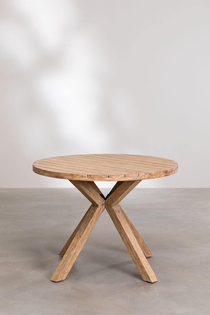SKLUM Runder Gartentisch aus Holz Naele Ø100 cm, Ø100 Cm