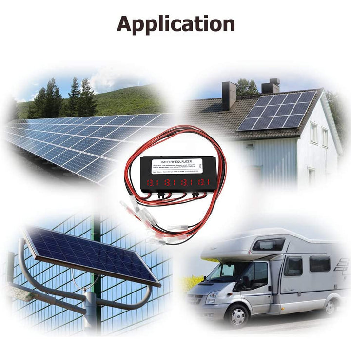 SolaMr 48V Batterie-Equalizer 4x12V Batterie Ausgleicher Battery Balancer Equalizer für Gel/Hochwass