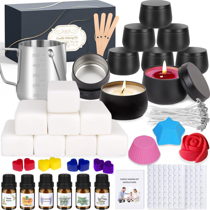 Kerzen Selber Machen Set, DIY Kerzenherstellung Zubehör Geschenkset Kit | Duftkerzen Machen mit 9 So