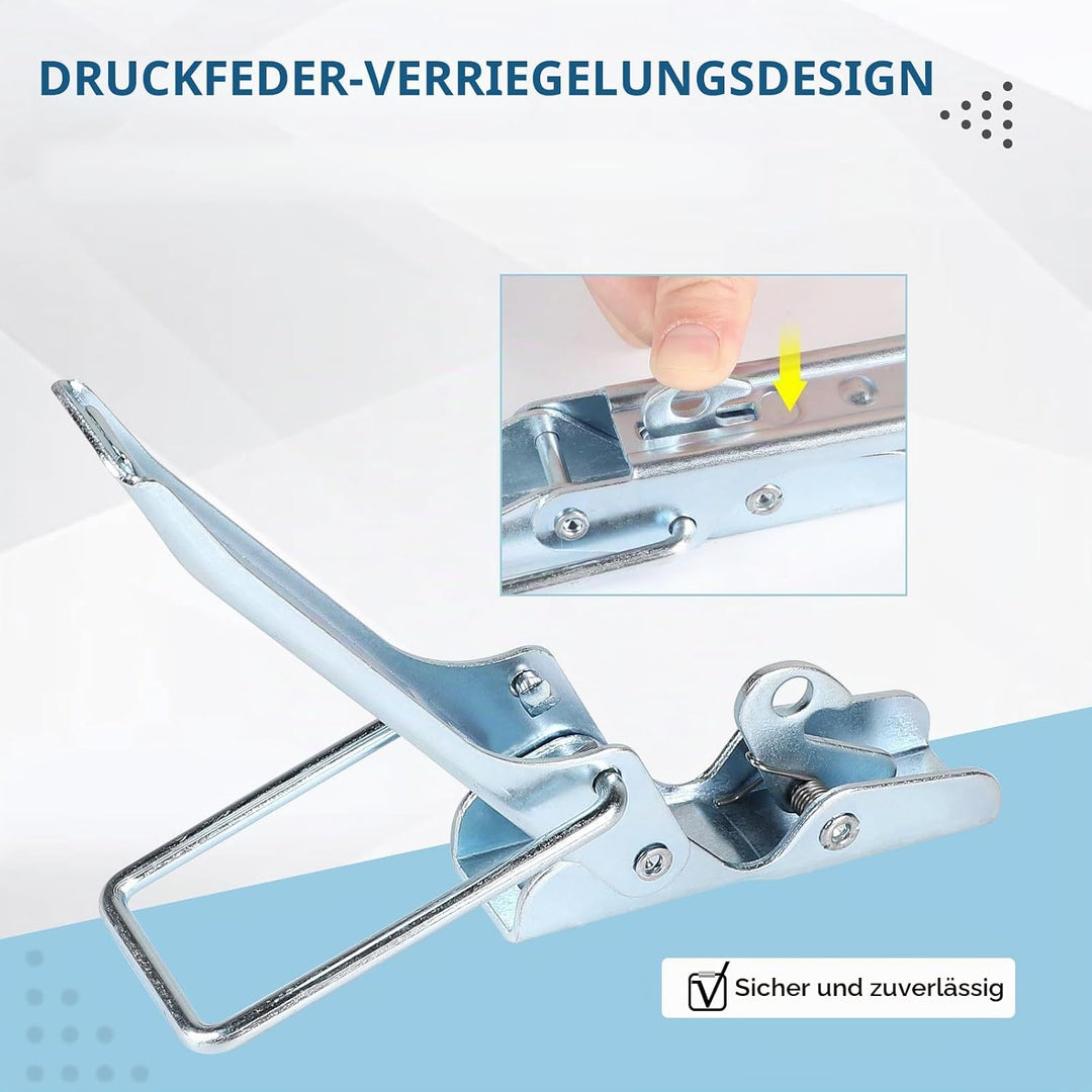 2 X Exzenterverschluss mit Halter 210mm, Spannverschluss Anhänger Bordwandverschluss Verzinkt, Versc