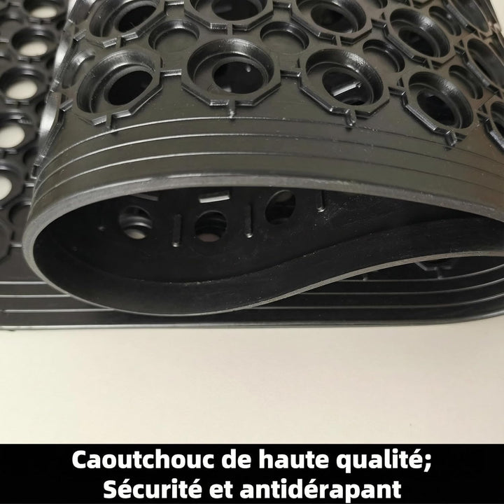 Strapazierfähige Gummimatte mit rundem Loch-Design, rutschfeste, wasserdichte Matte für den Innen- u