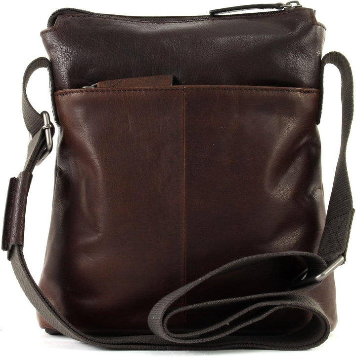 Strellson - Coleman 2.0 kleine Schultertasche für Herren, Leder Tasche, Dunkelbraun