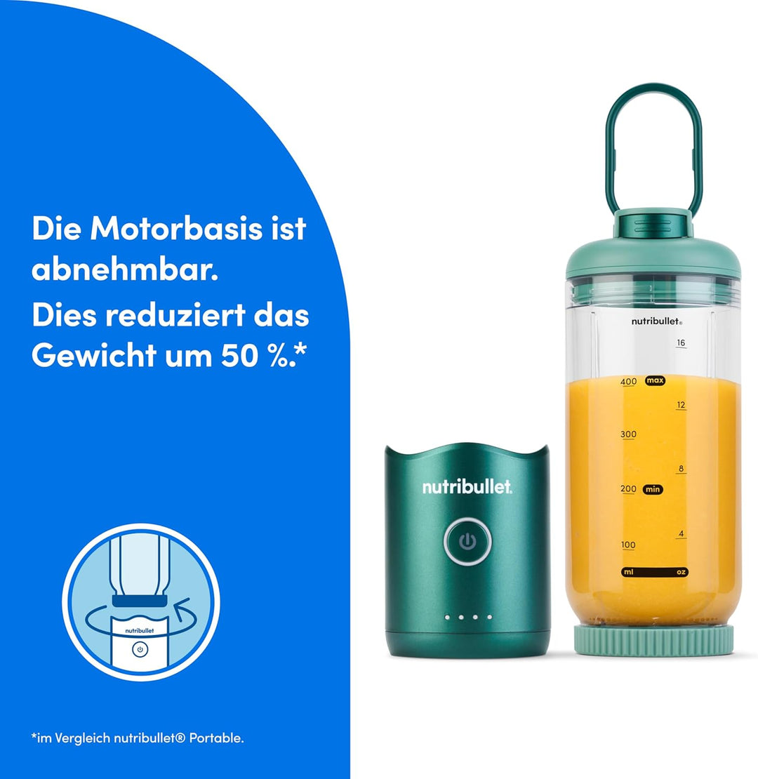NutriBullet Flex 590 ml, Tragbarer Mixer mit Trinkdeckel, Abnehmbare Klingen, Wiederaufladbar mit US
