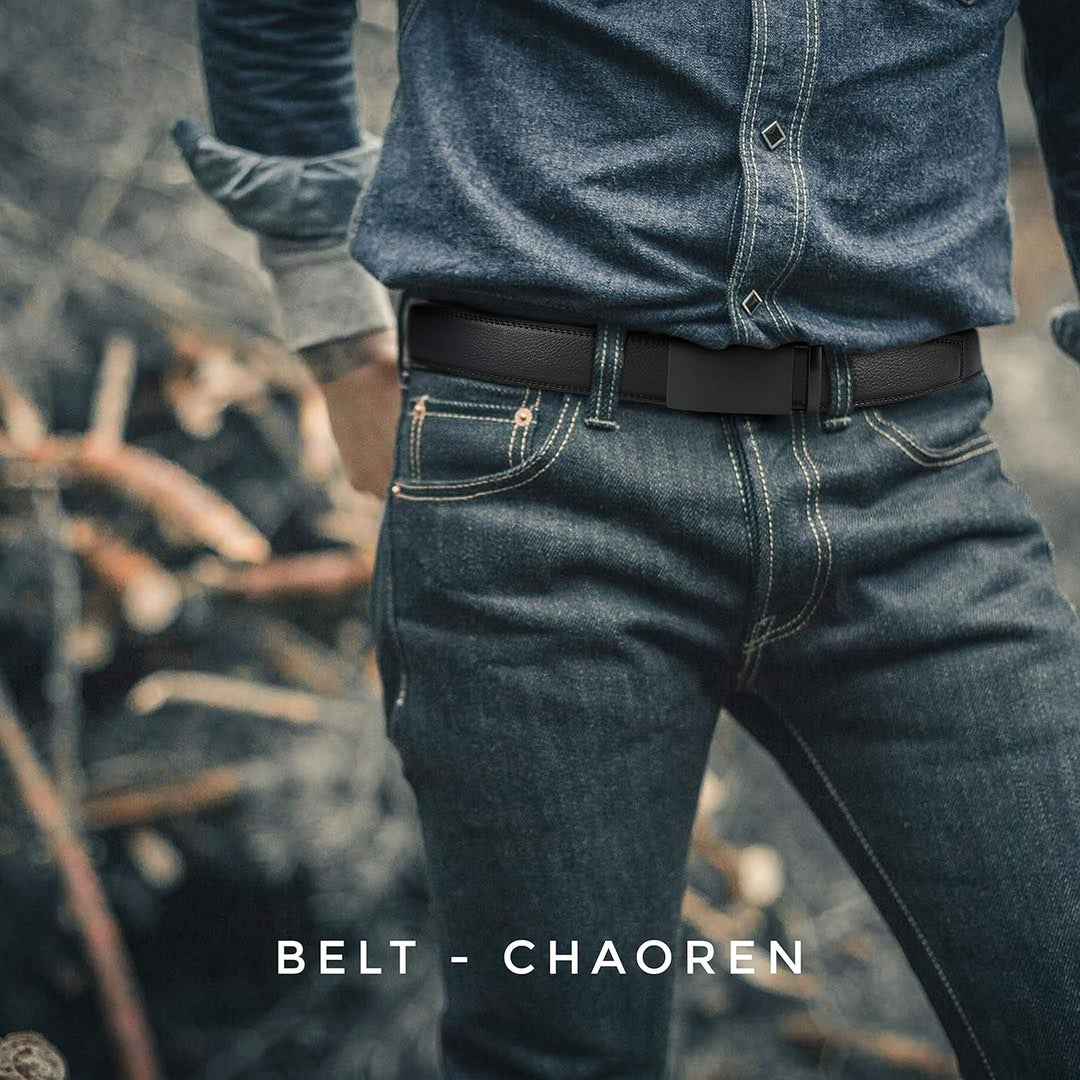 CHAOREN Automatik Gürtel Herren, Ledergürtel Herren, 35 mm Breit, Kürzbar | Präzise Anpassung für pe