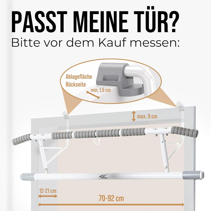 KIANA Sports Klimmzugstange für Türrahmen ohne Bohren & ohne Schrauben | Pull Up Bar Tür bis 150kg |