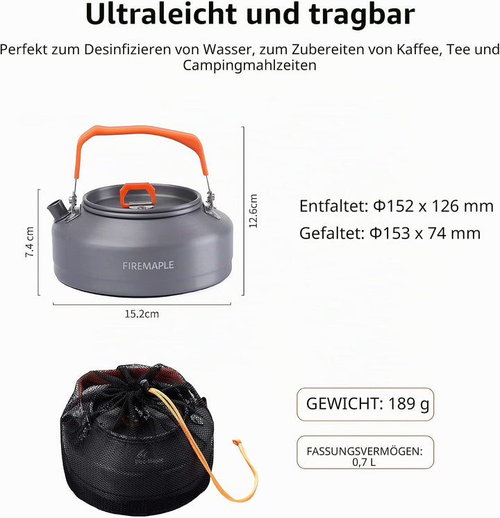Fire-Maple FMC-T3 Camping Wasserkocher Teekessel für Camping, Outdoor, Wandern und Picknick Wasserko