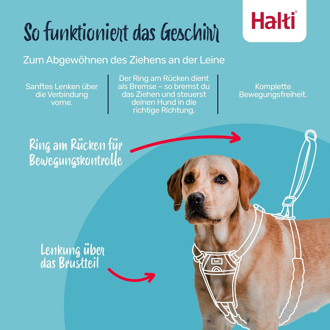 HALTI No Pull Anti-Zug Geschirr - Verhindert, DASS Ihr Hund an der Leine zieht, Gepolsterter Brust-