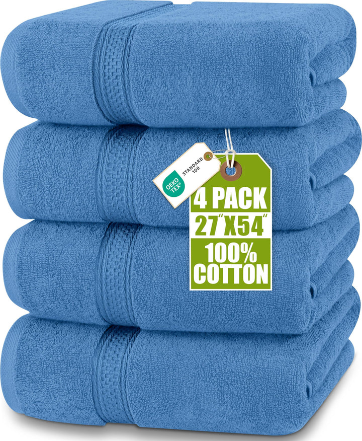 Utopia Towels 4er-Pack Premium Badetücher Set, (68x137 cm), 100% ringgesponnene Baumwolle, 600 g/m²,
