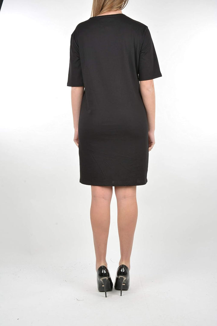 Armani Exchange Damen Studded Icon Logo T-Shirt Casual Dress XS Schwarz, XS Schwarz