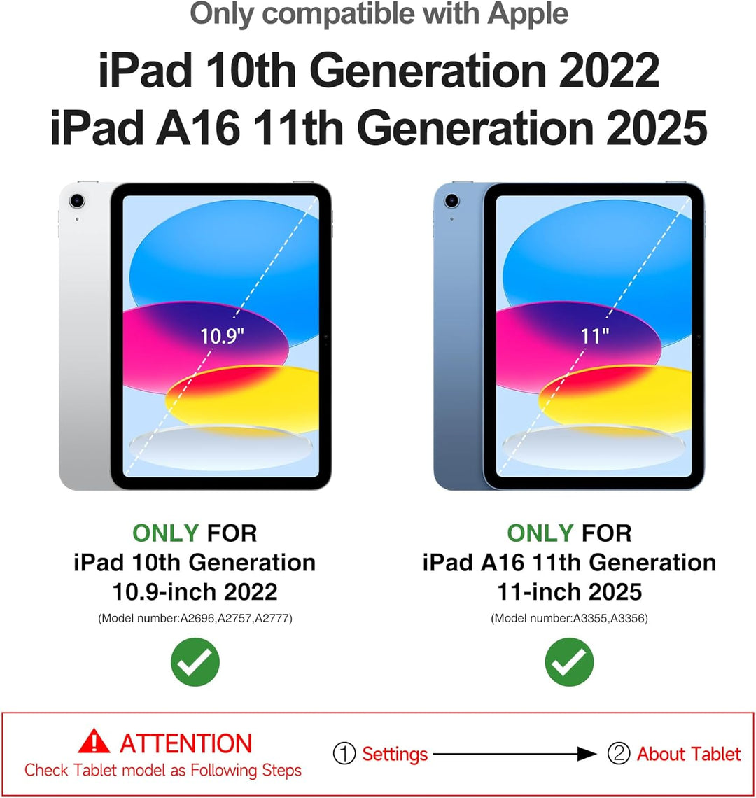 Dexnor Hülle für iPad 10 Generation (2022 Release), 360-Schutz-Ganzkörper-Fall mit eingebautem Displ