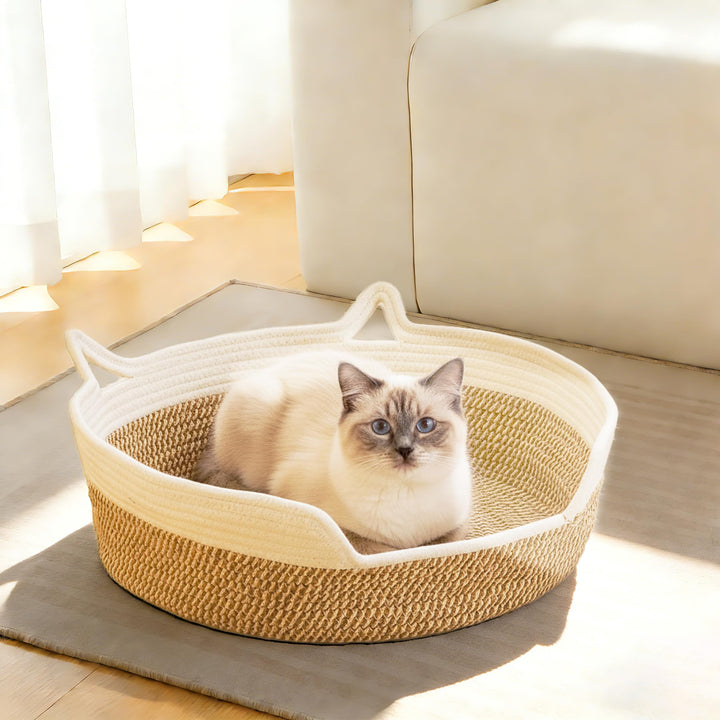 Katzenspielzeugkorb, Katzenspielzeug-Box, Organizer-Körbe, gewebtes Baumwollseil, Haustier-Spielzeug