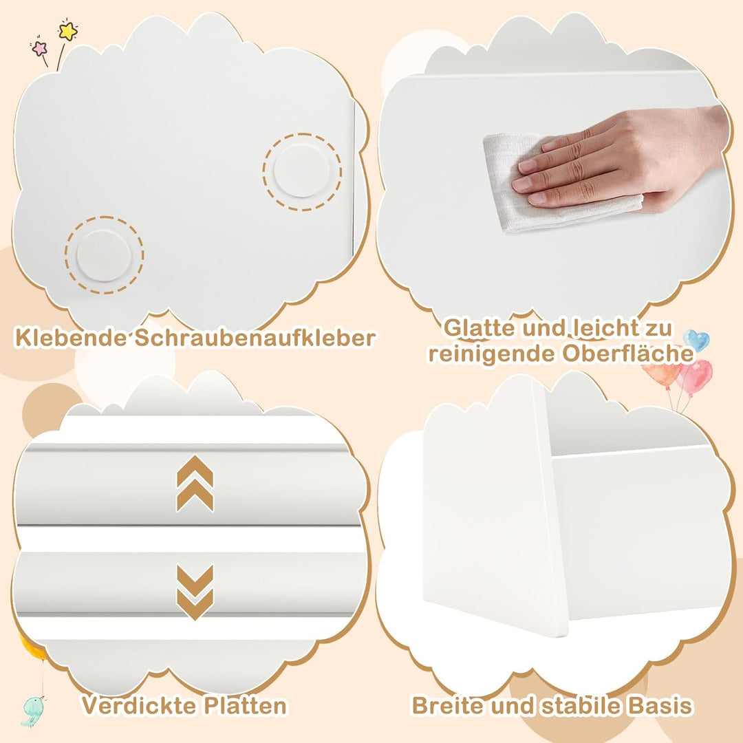 GOPLUS Bücherregal Kinder, Montessori Kinderregal mit 4 Ablagefächern, Kinderbücherregal Büchergeste