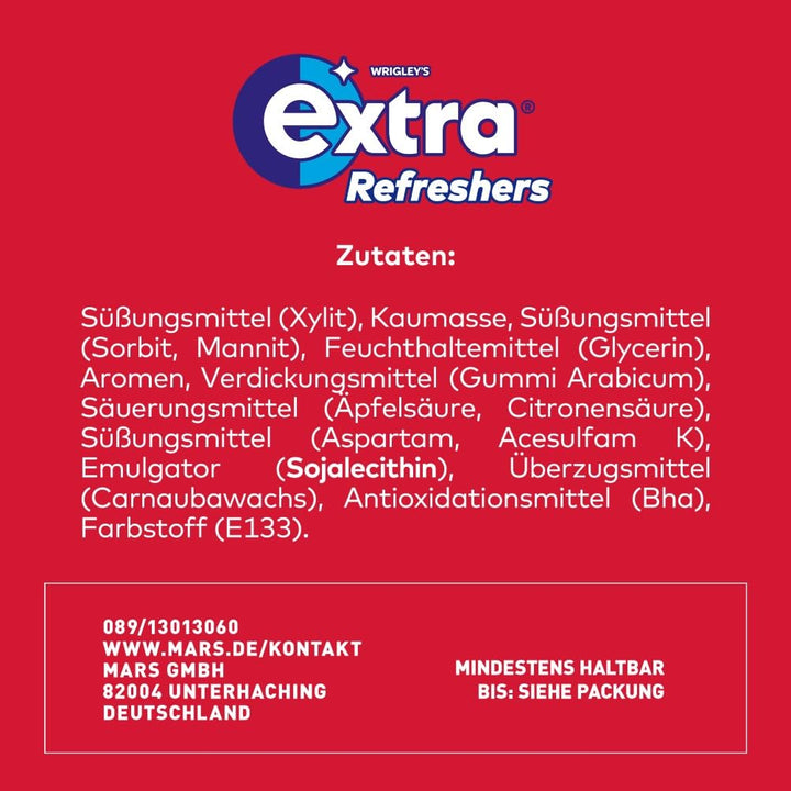 EXTRA® REFRESHERS Dose Strawberry Lemon, erfrischendes Geschmackserlebnis, 6x35 Stück, Strawberry Le