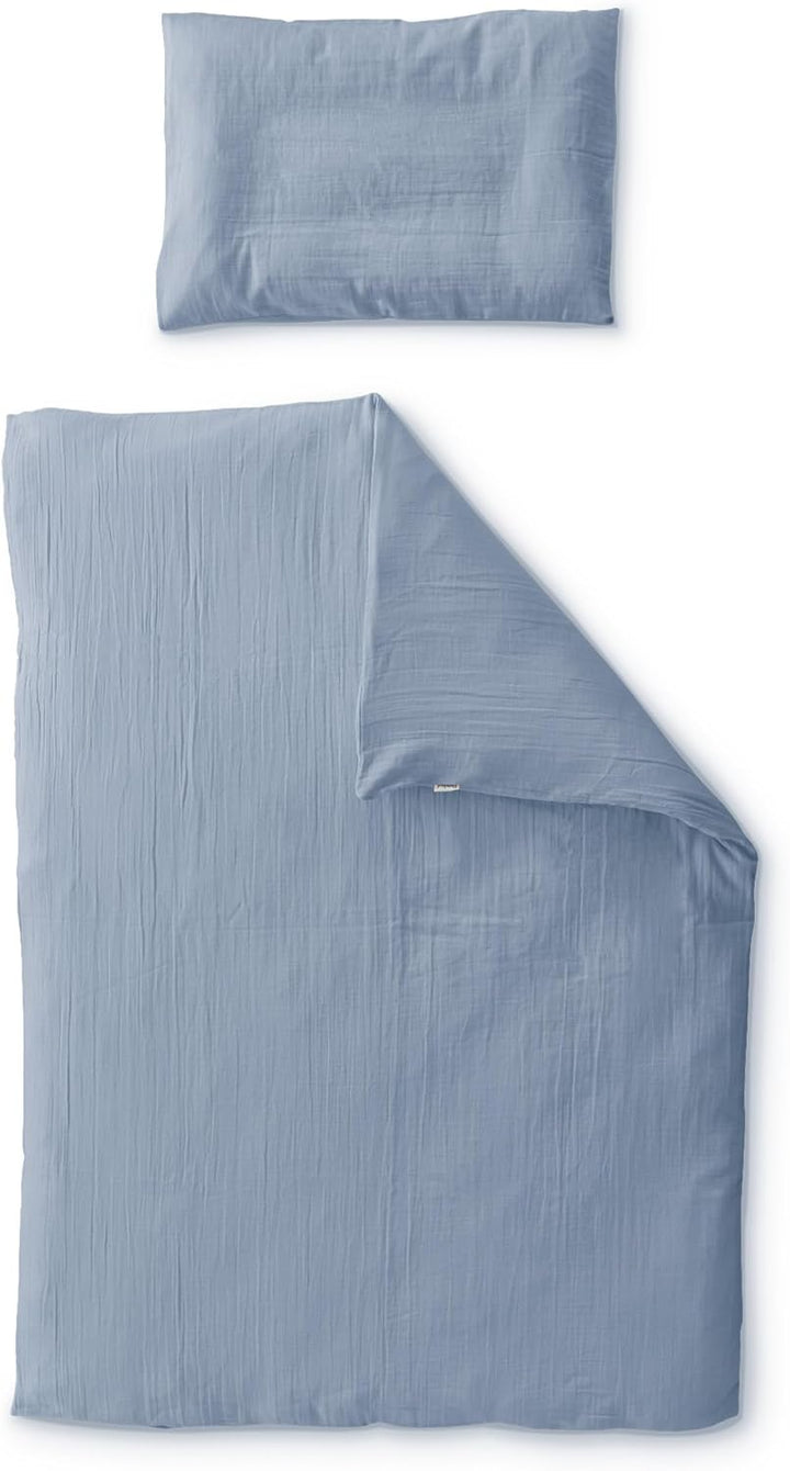 Ehrenkind® Bettwäsche-Set Musselin | 100% Bio-Baumwolle | Standard 100 by Oeko-TEX | 100x135cm + 40x